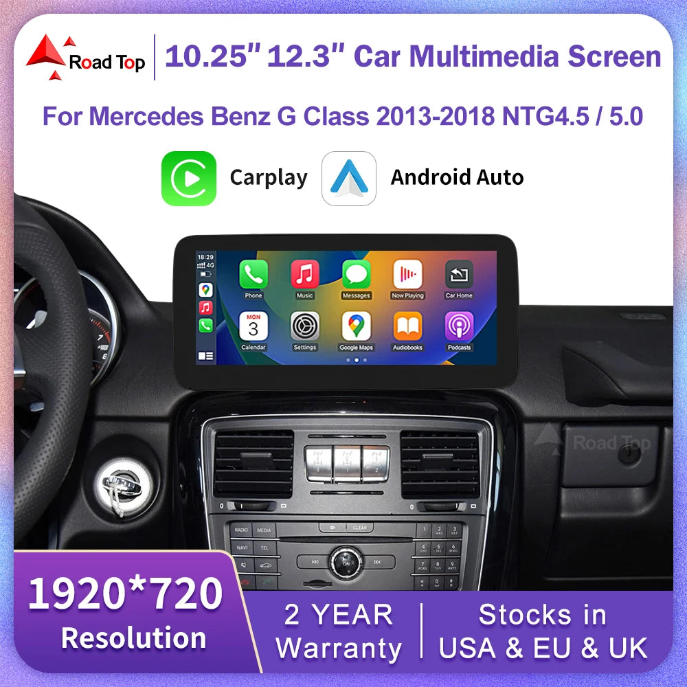 Linux Car Multimedia Touch Screen for Mercedes Benz G Class W463 2013-2018 Android Auto Wireless CarPlay Airplay Mirroring Radio