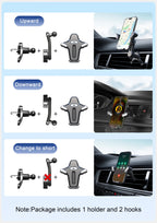 Car Vent Phone Mount, [Never Blocking Vent, Enjoy The Comfort of The A/C] Hands-Free Universal Extension Clip Air Phone Holder CM World