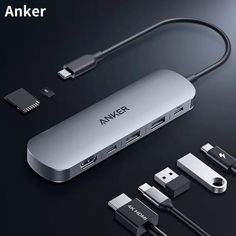 Anker A83D2 7-in-1 USB-C Docking Station Dual 4K HDMI Multiport Adapter PD Charging Hub For MacBook Pro Laptop