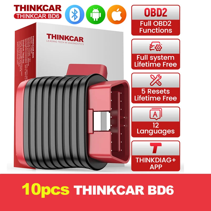 Lifetime Free Update THINKCAR BD6 obd2 Scanner Bluetooth,  All System Diagnostic Tool 5  Reset for 120 Car Brands iOS & Android Car Mobile World