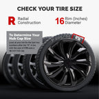 4 Pcs 16 Inch Hubcaps Anti Scratch Protection Stylish Look Universal Fit R16 Wheel Rim Cover for Most Cars Truck SUV CM World