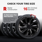 4 Pcs 16 Inch Hubcaps Anti Scratch Protection Stylish Look Universal Fit R16 Wheel Rim Cover for Most Cars Truck SUV