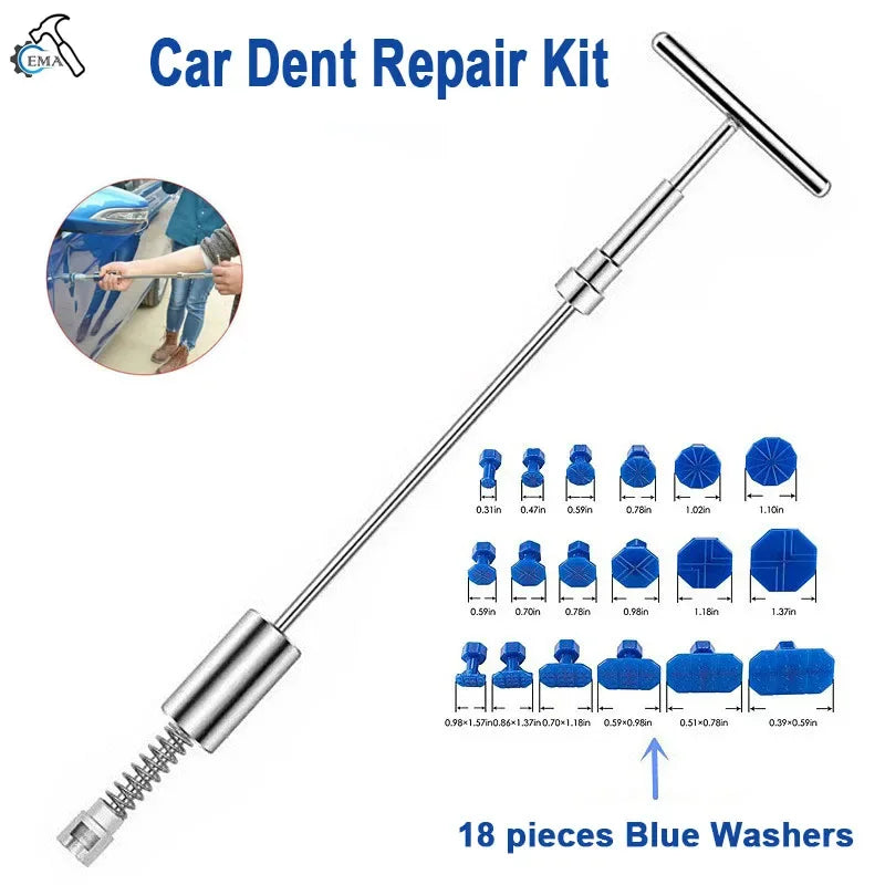 Universal Car Dent Repair Tools Auto Repair Dent Puller Kit Car Removal Tool Slide Hammer Reverse Hammer +18pcs Glue Puller