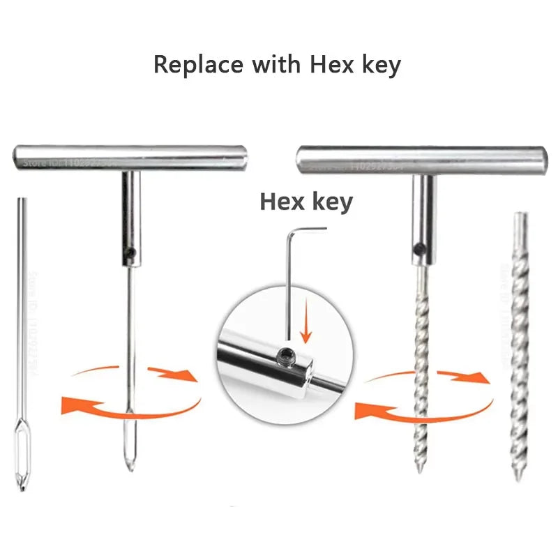 Universal Tubeless Tyre Repair Kit Studding Puncture Plug for Car Motorcycle Bike Auto Accessories