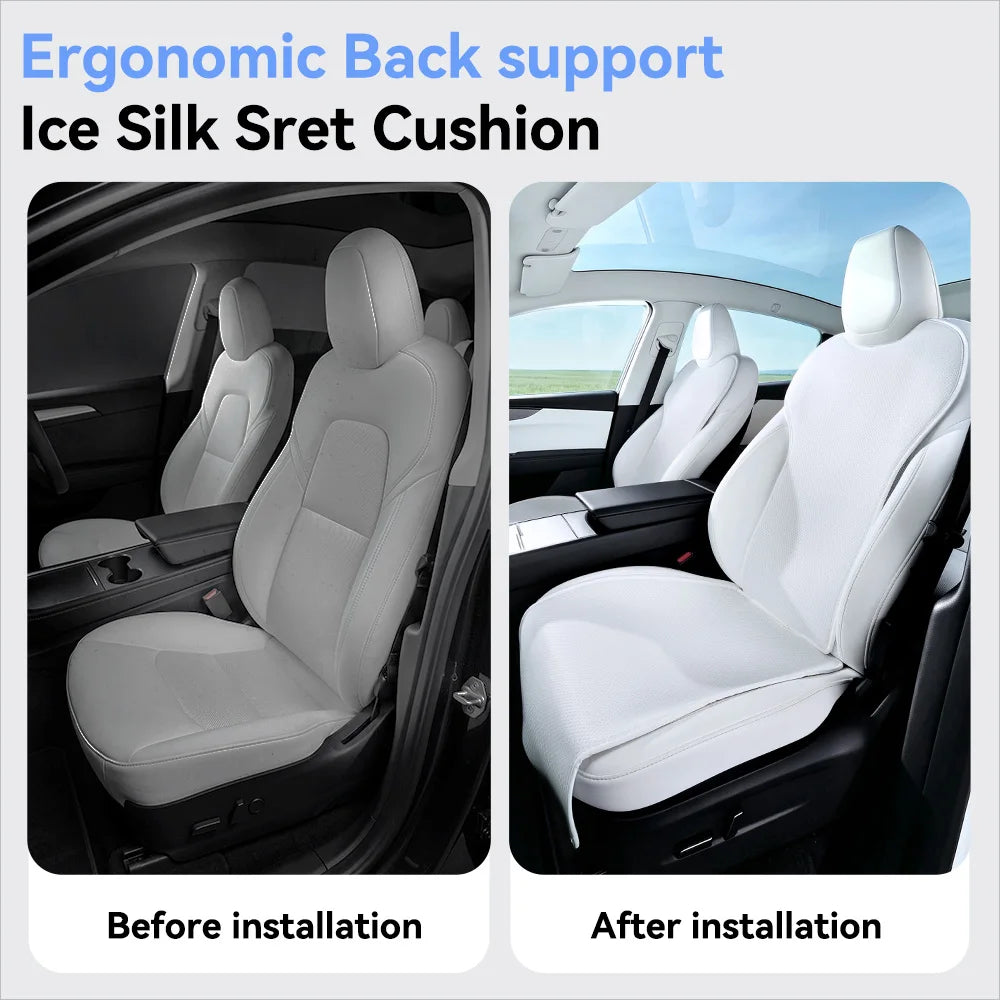 YZ for Tesla Model 3 Y YL 6-Seater Car Seat Cover Cushion Comfort Anti-Slip Cooling Backrest Cushion Seat Pad Car Accessory 2026 Car Mobile World