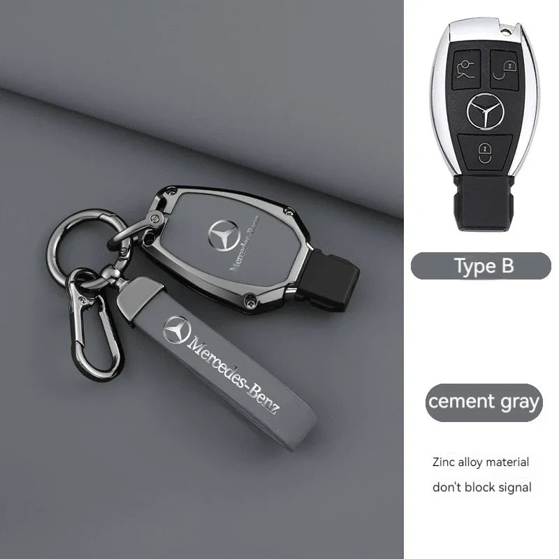 1pcs Leather Car Smart Key Case Cover Shell Fob Holder For Mercedes Benz A B C E S  R-Class C43 CLA GLB GLC GLK SLK SL Vito W20 CM World