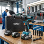 Seesii WH12 Ultra Pro Cordless Impact Wrench 885Ft-lbs (1200N·m) 1/2" Impact Gun with Detachable Side Handle 21V High Torque Power Impact Driver 2x 4.0Ah Batteries for Family Car/Pickup Truck/Mower