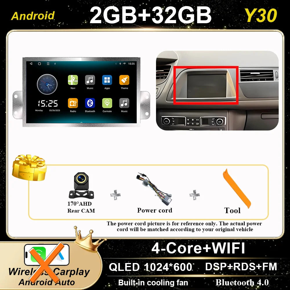 7 Inch For Citroen C5 X7 III Car Multimedia Player GPS Navigation NO 2Din Stereo Radio Wireless Carplay WIFI Car Accessories 4G CM World