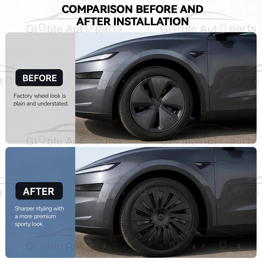 4PCS 18 Inch Wheel Hub Cap for New Tesla Model Y Standard 2025+ Automobile Hubcap Replacement Wheels Cover Full Rim Accessorie
