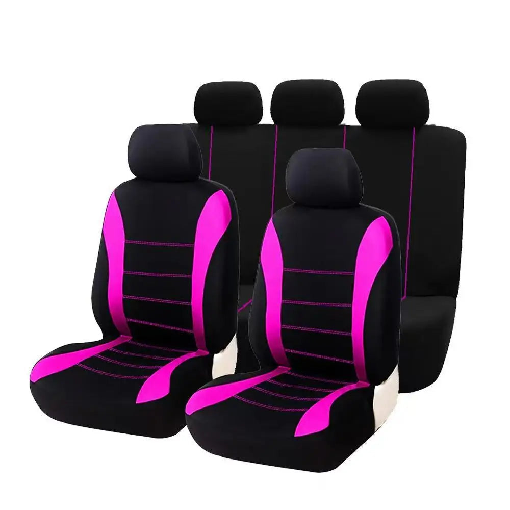 Universal Five-Seater Car Fabric Seat Covers with Stitching CM World