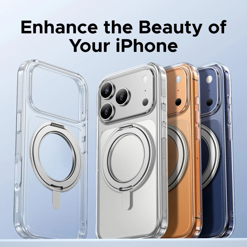 UGREEN for iPhone 17 Pro Max 360° Magnetic Stand Case Cover for iPhone 17pro for Magsafe Rotatable Magnet Kickstand Case Car Mobile World