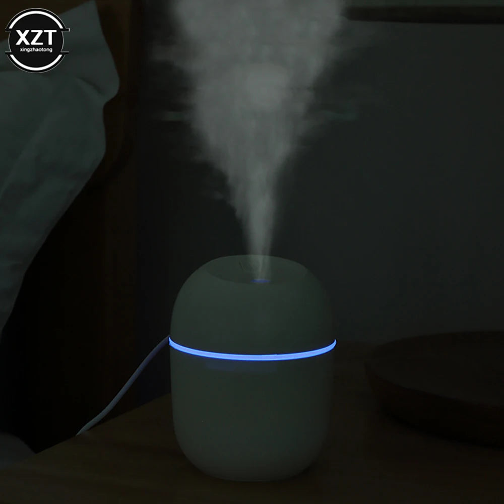 220ml Mini Air Humidifier Portable USB Fragrant Essential Oil Diffuser Humidifier with LED Light for Household Office Car