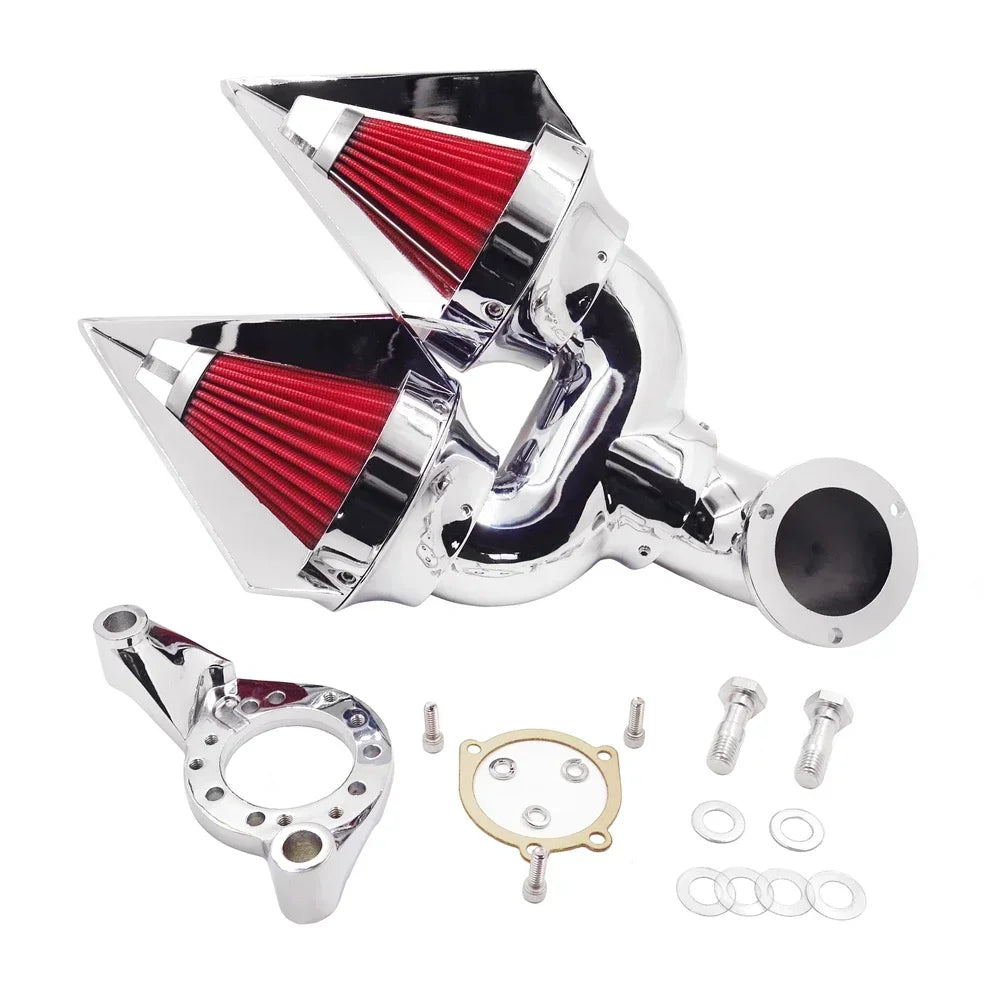Motorcycle Parts Double Bullet Air Intake Cleaner Kit For Harley Davidson CV Carburetor Delphi V-Twin Fatboy FLSTF CM World