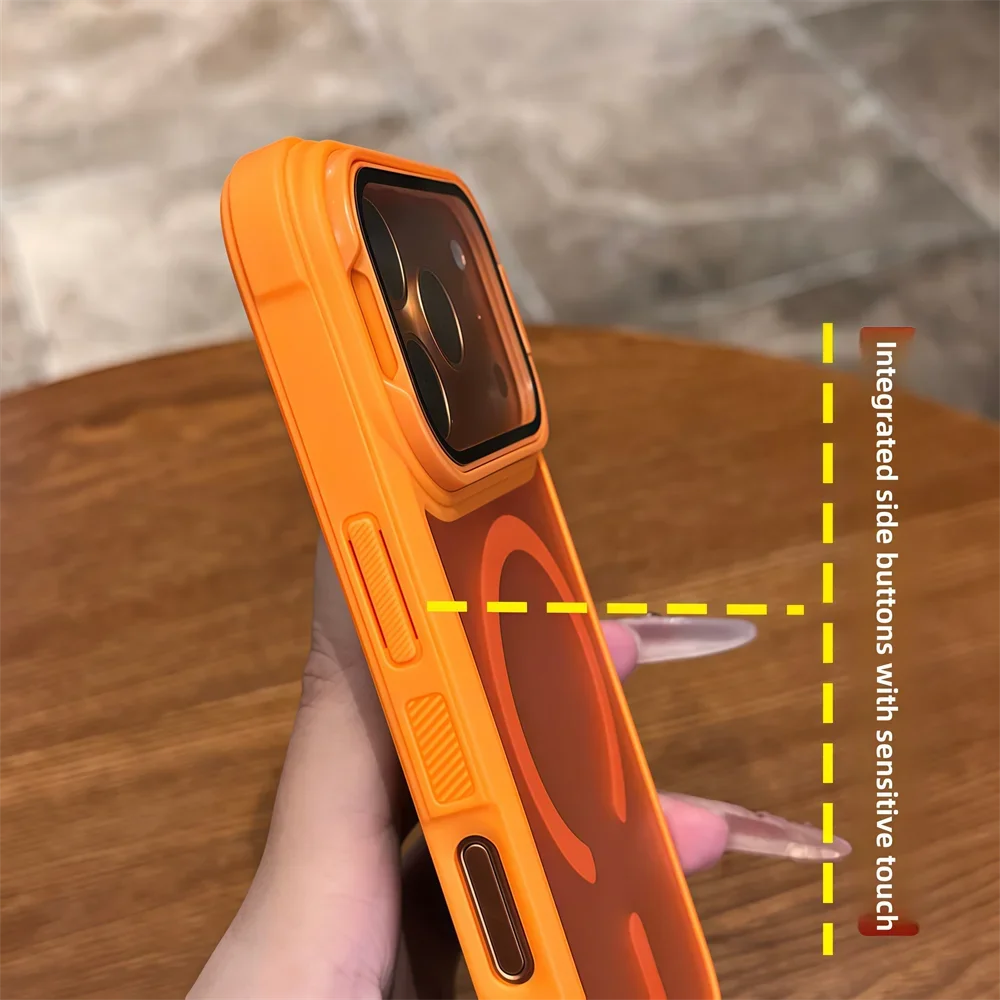 Full Lens Flip Stand For Magsafe Armor Magnetic Phone Case For iPhone 17 16 15 14 13 12 Pro Max Air Wireless Charge Matte Cover Car Mobile World