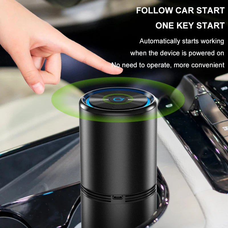 12M Negative Ion Generator USB Car Air Purifier Filterless Aluminum Alloy Body Auto Start Dust & Sterilization Home Air Cleaner Car Mobile World