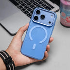 Simple Skin Feel For Magsafe Metal Lens Matte Translucent Case For iPhone 15 16 17 Pro Max Magnetic Wireless Charging Hard Cover