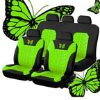 2/4/9PCS Universal Car Seat Cover Set - Red Butterfly Embroidery Design - Protects Seats From Stains, Spills, And Wear