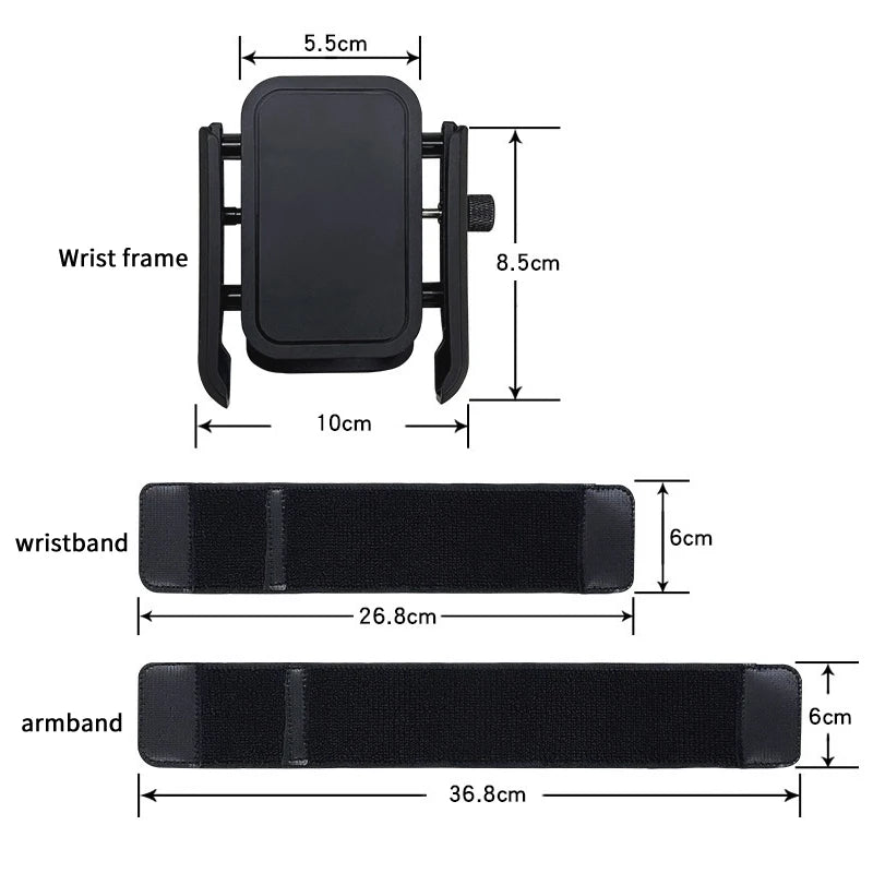 [E] Multi-function Phone Holder For Car 360 Rotation Wristband Mobile Support Universal Phone Stand For Sports Cycling Fitness