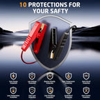 5000A Peak Car Battery Starter with 150PSI Tire Inflator Pump Air Compressor 12V Car Battery Starter Power Bank
