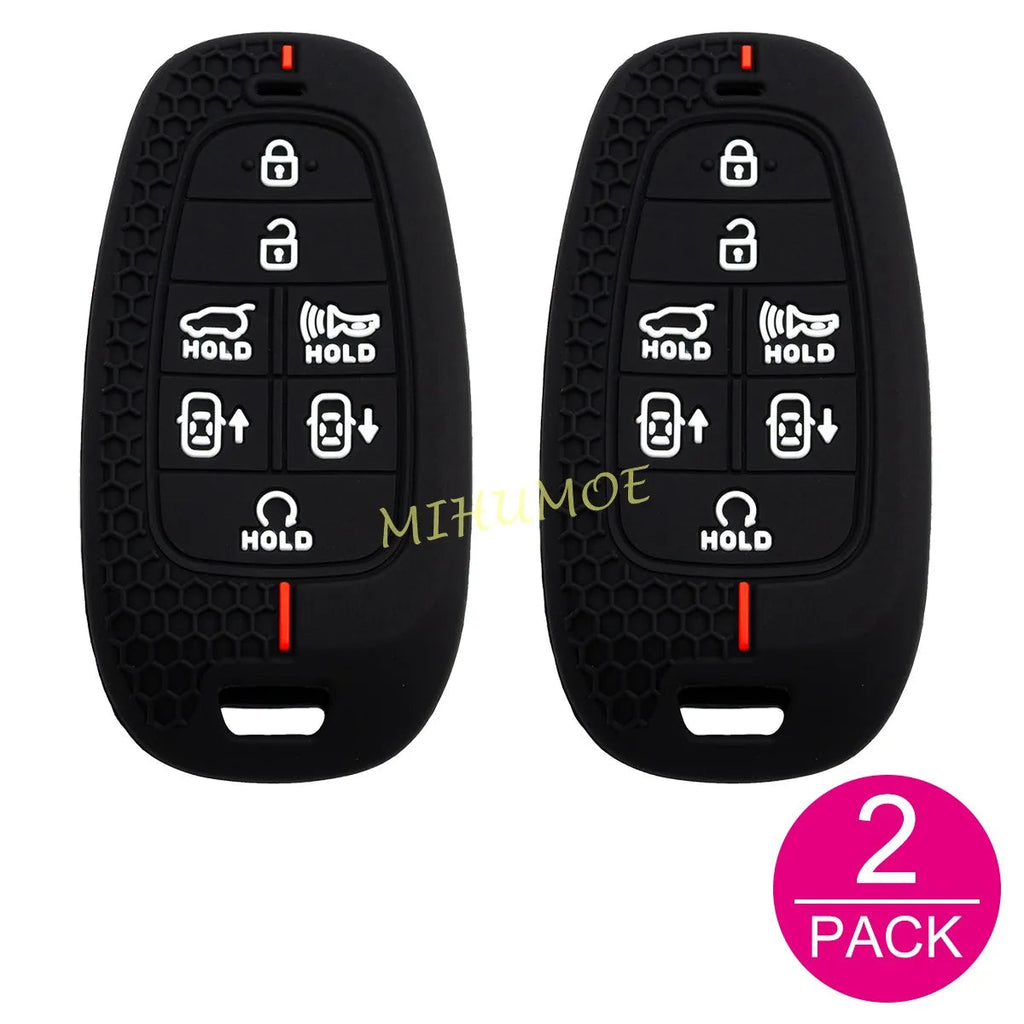For Hyundai Silicone Car Remote Key Fob Case Cover Shell Santa Fe Palisade Tucson Nexo Sonata 2023 7 Buttons CM World