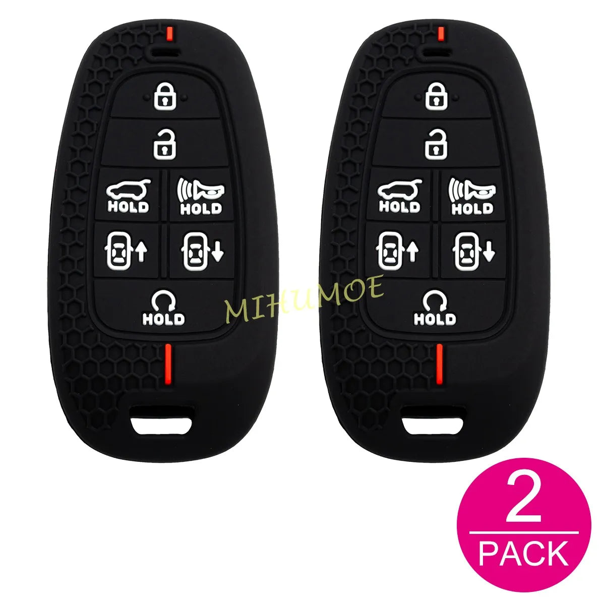 For Hyundai Silicone Car Remote Key Fob Case Cover Shell Santa Fe Palisade Tucson Nexo Sonata 2023 7 Buttons CM World