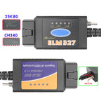 OBD2 ELM327 V1.5 USB Switch OBD Scanner for Focus ELM327 V1.5 PIC18F25K80 Modified Open Hidden for Ford Forscan HS-CAN/MS-CAN Car Mobile World