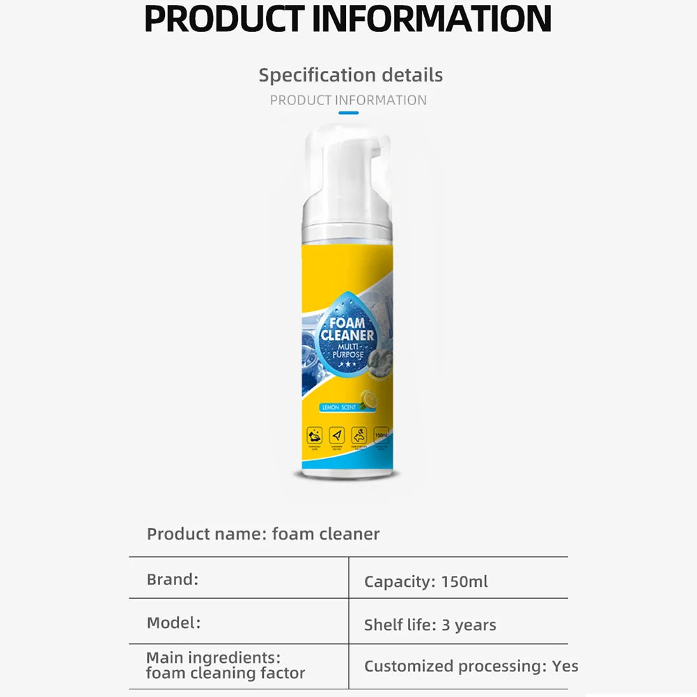 Automobile Cleaning Agent Polishing Cleaner Set Car Interior Foam Cleaner Kit for Car Leather Seats Dashboard  Windows Cleaning CM World
