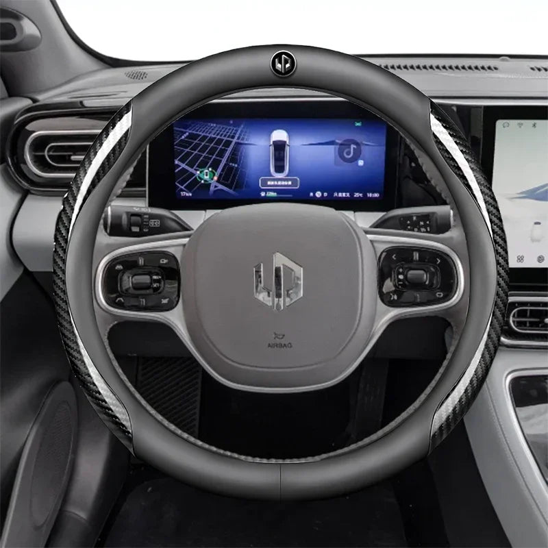 Leather Car Steering Wheel Cover For LEAPMOTOR C11 C10 T03 C16 2022 - 2024 2025 Breathable Non-slip Car-styling Auto Accessories