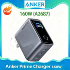 New Arrival Anker Prime 160W 3-Port GaN USB-C Charger Smart Touch Display Fast Charging Block Max 140W Power For Laptop Phone Car Mobile World