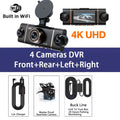 4K Quad Lens Car Camera WIFI Dashcam 360° Coverage Car DVR 24H Parking Monitor Starlight Night Vision Car Security Accessory