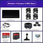 10.36 Inch Screen Car/RV/Bus/Truck AHD Monitor System 1080P Vehicle 4 Channel Camera Night Vision Reversing Parking Recorder
