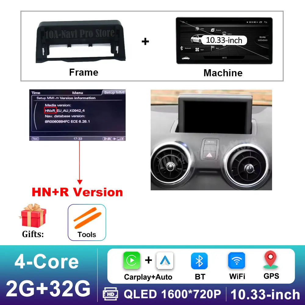 Car Video Multimedia player Stereo for Audi A1 2013 - 2018 Android 16 Wireless Carplay WiFi Auto Accessories GPS Navigation BT CM World