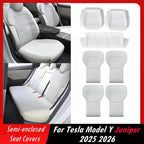 For Tesla Model Y Juniper 2025 2026 Semi-enclosed Seat Covers Front Rear Car Seat Cushion Protector Pad Set All Seasons Cooling CM World
