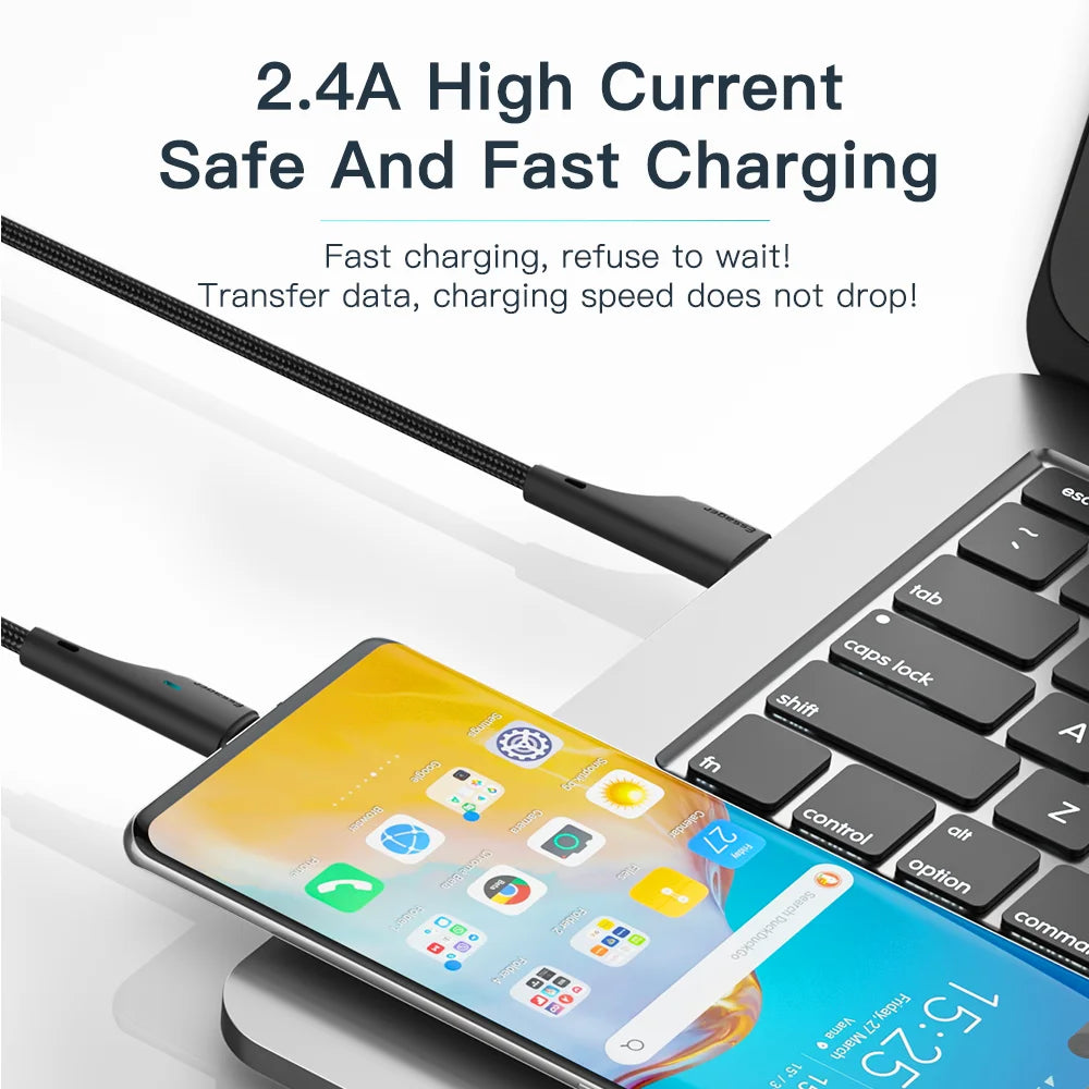 Essager USB Cable For iPhone 11 12 13 Pro Max Mini X XR XS SE 8 7 6 Plus 6s 2.4A Fast Charging Wire Data Cord For iPhone Charger