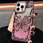 Luxury Soft Butterfly Diamond Phone Case For iPhone 11 12 13 14 15 16 17 Pro Max Plus Air Glitter Bumper Back Cases Cover