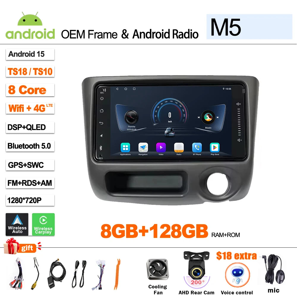 For Toyota Vitz XP10 Yaris Platz Echo 1999 2000 2001 - 2005 Android 15  Multimedia Video Player  Carplay Touch Screen RDS 8 Core CM World