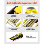 SucceBuy Low Profile Floor Jack 4 Ton Capacity with Dual Pistons Lift Pump Hydraulic Trolley Car Lift for Sport Utility Vehicle