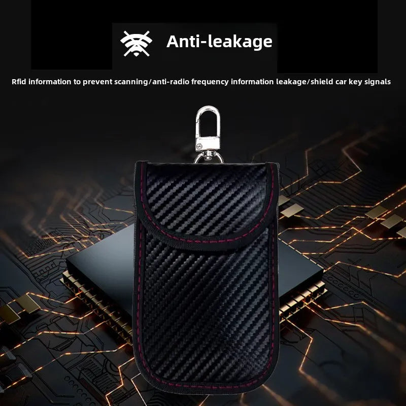 Faraday Bag for Key Fob Cage Protector Car RFID Signal Blocking Key Fob Protector Anti-Theft Pouch Double-Layers of Carbon Fiber CM World