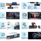 Dash Cam 4K 3840*2160P WIFI Car DVR Front and Rear Dual Lens Auto Car Camera With Night Vision Dashcam 24H Parking Monitor Car Mobile World