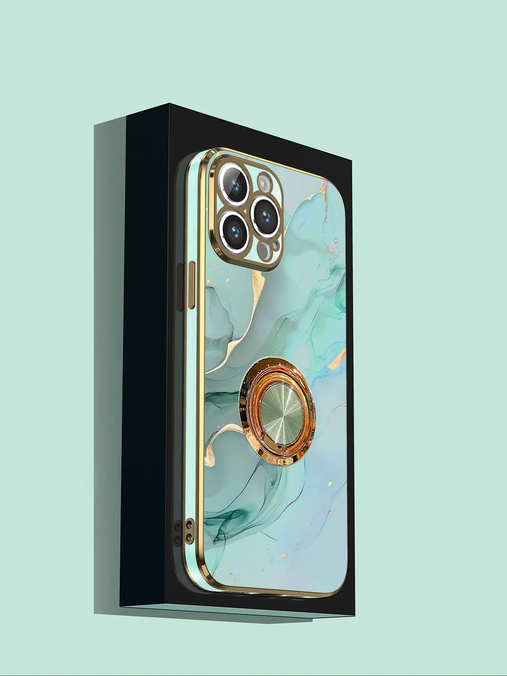 Luxury Plating Marble Pattern Ring Holder Phone Case For iPhone 17 16 15 14 Plus 13 12 Mini 11 Pro Max X XS XR 7 8 SE Back Cover
