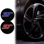 Aluminum 4PC 56mm ST Logo Badge Car Wheel Center Hub Caps Emblem Stickers For Focus SEdge Mondeo Puma Fiesta Kuga Accessories