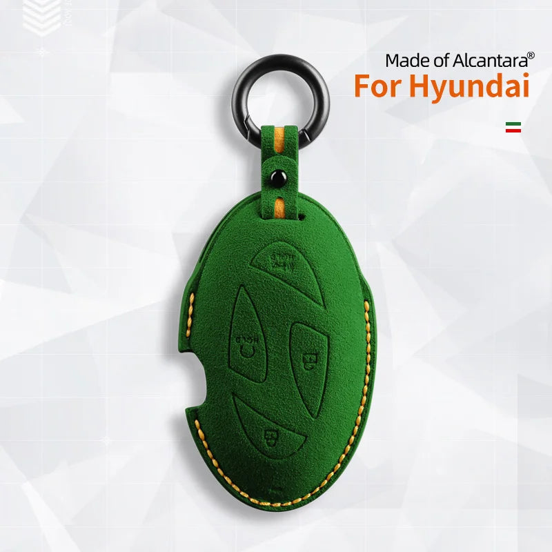 5 Buttons Car Key Case For Hyundai Grandeur GN7 Kona Ev 2023 Ioniq 6 Auto Smart Remote Suede KeyChain Cover Shell Accessories