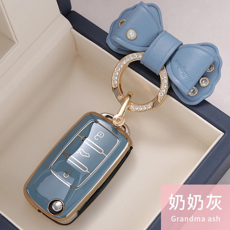 New TPU Car Key Case Cover Protect Shell Bag For VW Volkswagen Polo Tiguan Passat Golf Jetta Beetle Lavida Skoda Octavia A5 CM World