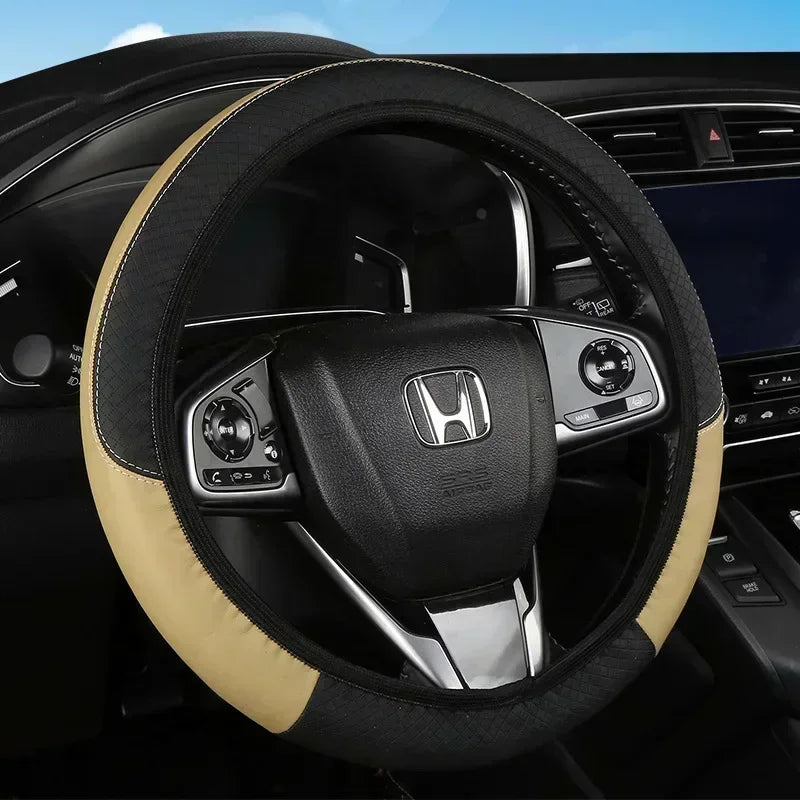 Universal Car Steering Wheel Cover For 37-38cm Steer Wheel Faux Leather Breathable Car Wheel Cover Interior Auto Accessories