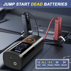 7-in-1 Multifunctional Portable Emergency Jump Starter with Inflator Inflatable Pump,Air Compressor for Car Motorcycle Bicycle