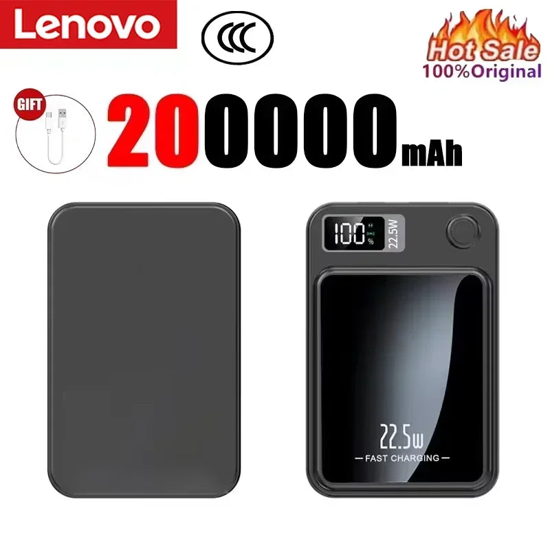 Lenovo 500000mAh Wireless Power Bank Portable Magnetic Fast Charger For Magsafe Auxiliary Battery For Xiaomi Huawei iphone