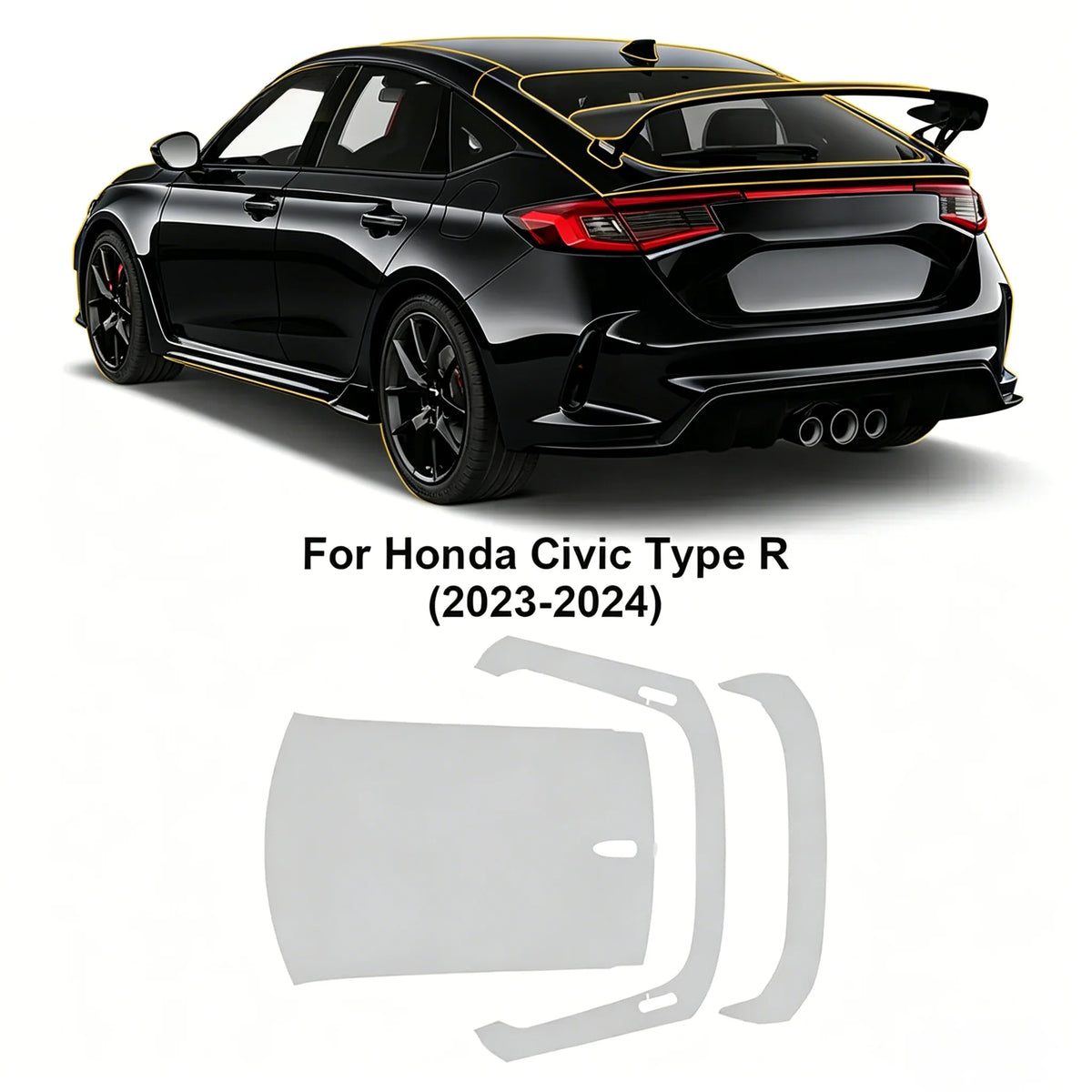 For Honda Civic Type R 2023-2024 9Mil Car Body TPU Transparent Protective Film PPF Pre-Cut PPF Scratch Resistant Film
