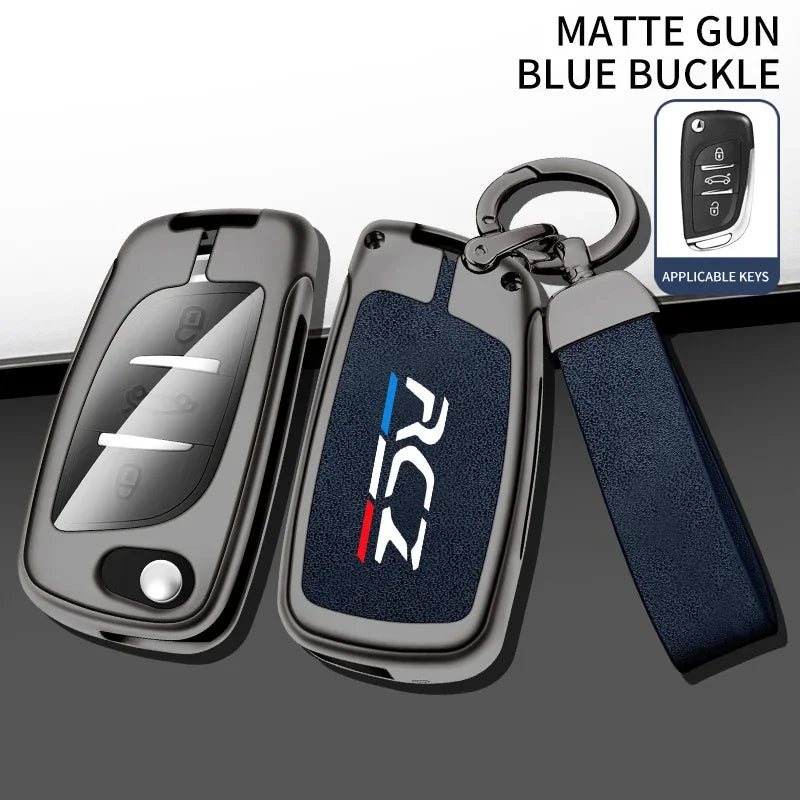 Car TPU Zinc Alloy Key Case Bag For Peugeot RCZ GT Line Coupe Car Key Chain Car Metal Key Shell Interior Decoration Accessories