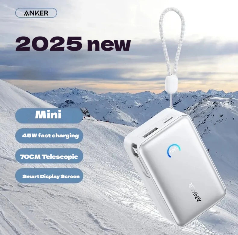 ANKER S1 ANKER A1638 45W 10000MAH Fast Portable Charger 235g Lightweight Power Bank Comes With 70CM Data Cable PD Fast Charging