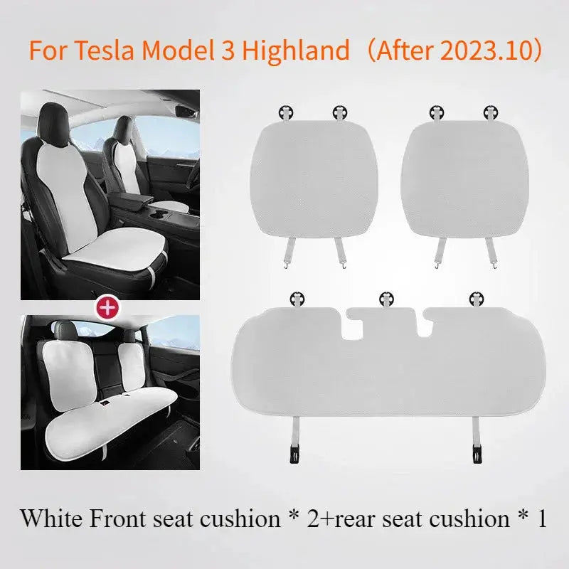 Ice Silk Seat Cushion for Tesla Model 3 Y Juniper 2025 Breathable Mat Seat Cover Cushion Replacement Pad Summer Car Accessories Car Mobile World